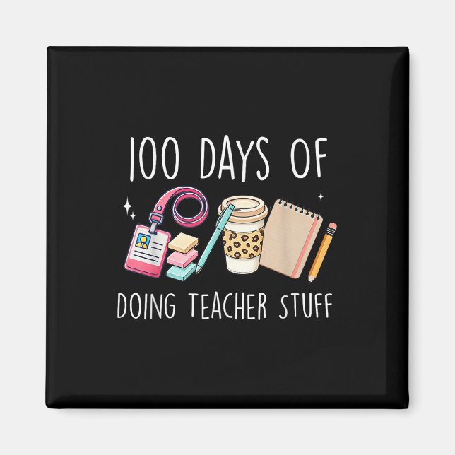 Imã 100 Dias De Professora Professora Professora Gráfi (Frente)