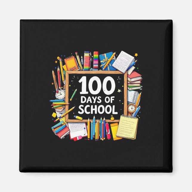 Imã 100 Dias De Professores Crianças Felizes 100 Dias  (Frente)