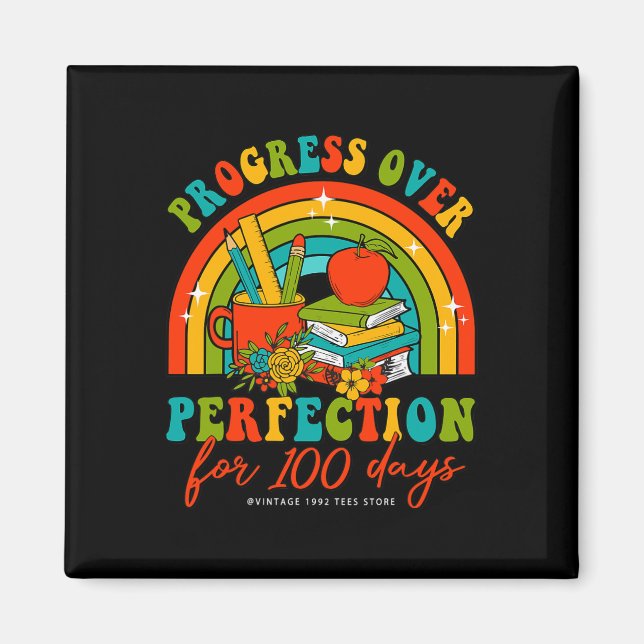 Imã 100 Dias De Progresso Do Professor Escolar Em Perf (Frente)