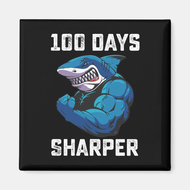 Imã 100 Dias De Sharper Shark 100.º Dia De Gym Escolar (Frente)