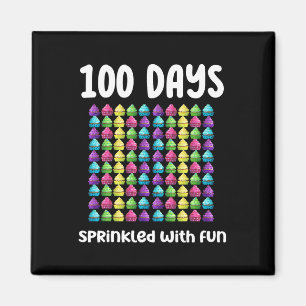 Imã 100 Dias Empurrados Com Celebração De Cupcake Dive