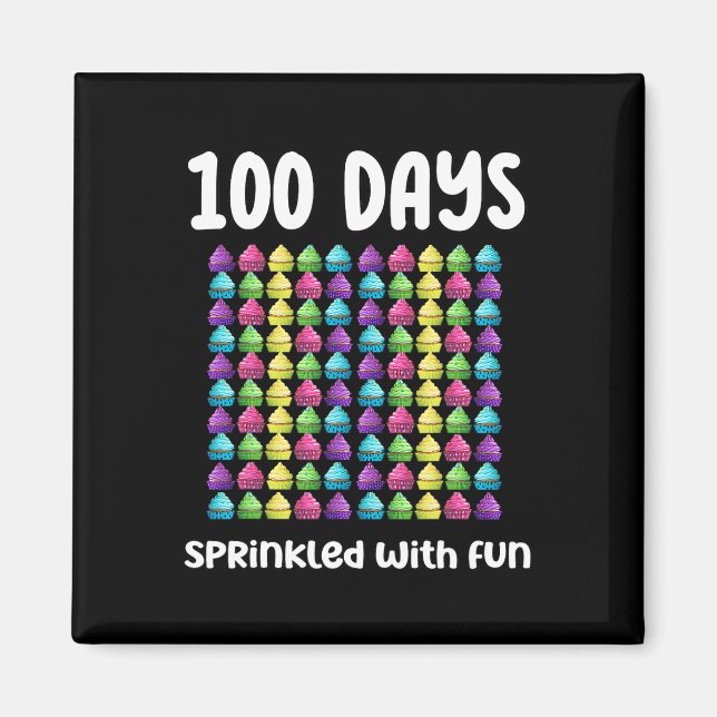 Imã 100 Dias Empurrados Com Celebração De Cupcake Dive (Frente)