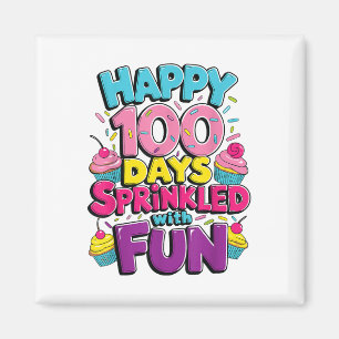 Imã 100 Dias Empurrados Com Cupcake Divertido 100 Dias