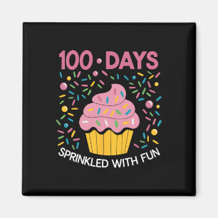 Imã 100 Dias Empurrados Com Cupcake Divertido Feliz 10