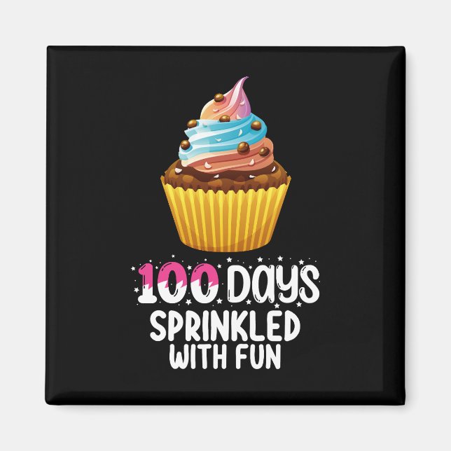 Imã 100 Dias Espalhados Com Diversão Bolo De Aniversár (Frente)