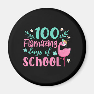 Imã 100 Dias Incríveis Da Escola Funny Flamingo