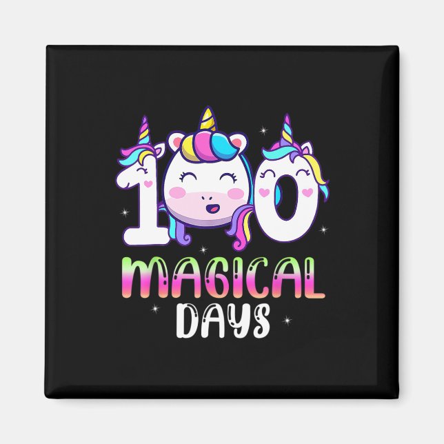 Imã 100 Dias Mágicos Garotas Crianças 100º Dia De Esco (Frente)