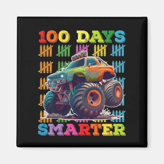 Imã 100 Dias Mais Inteligente Monster Truck 100.º Dia  (Frente)