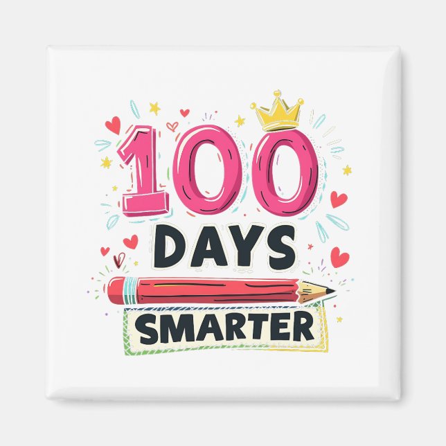Imã 100 dias mais inteligentes de professor escolar (Frente)