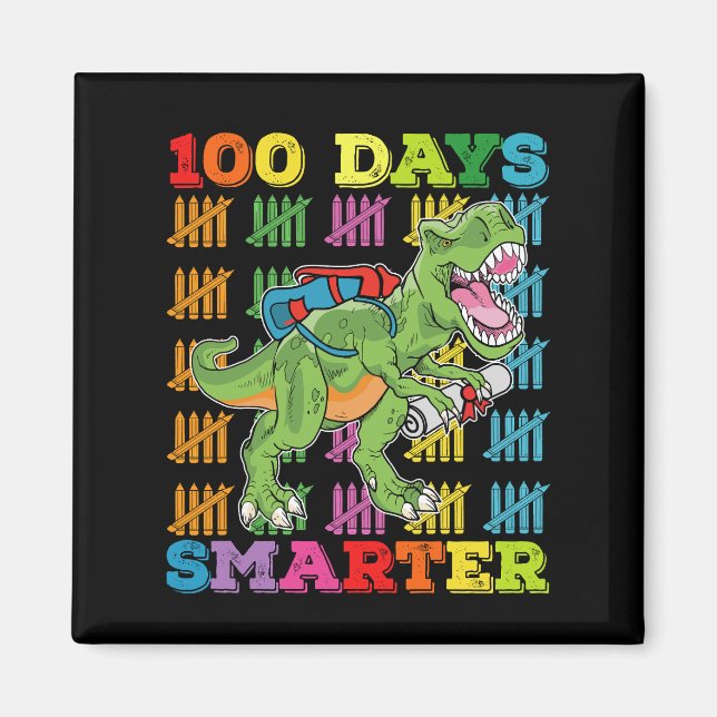 Imã 100 Dias Mais Inteligentes T Rex Dinossaur 100. (Frente)