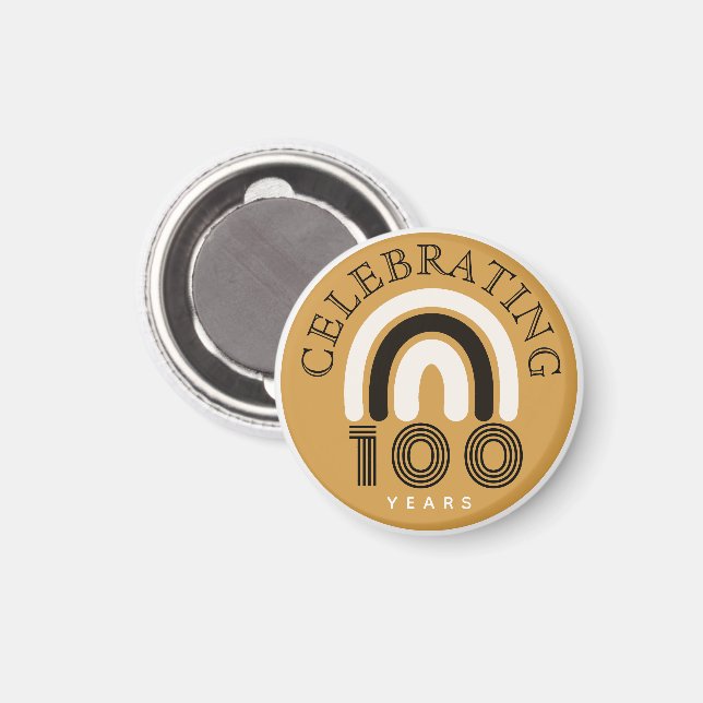 Imã 100th Anniversary Modern Design Magnet (Front/Back)
