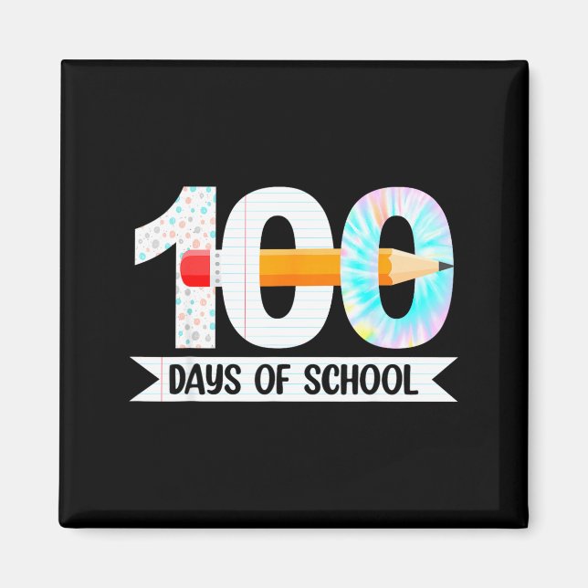 Imã 100th Day Of School Teachers Students 100 Days Of  (Frente)