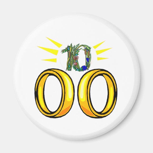 Imã 10 aniversário de casamento (Frente)