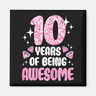 Imã 10 Anos De Ser Incrível Rosa Fofo Aniversário De 1