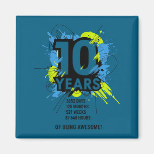 Imã 10 Anos Sendo Incrível Menina Menino 10º Aniversár