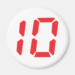 Imã 10 número digital do despertador de dez vermelhos