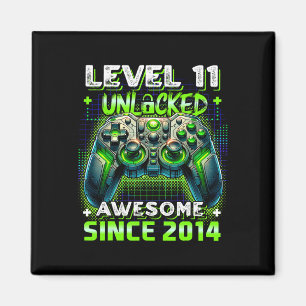 Imã 11 Birthday Boy Level 11 Gamer 11 Year Video Gam