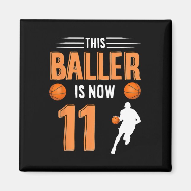 Imã 11 Birthday Bysketbyll - Este Byller Tem Agora 11  (Frente)