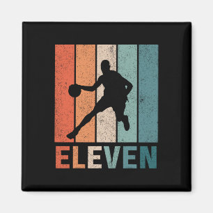 Imã 11 Birthday Retro Bysketbyll Amantes Meninos 11