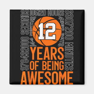 Imã 12 Anos De Aniversário De 12 De Basquete Incrível