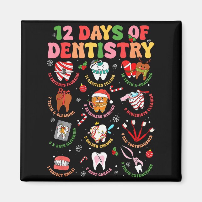 Imã 12 Days Of Dentistry Dentist Xmas Tooth Christmas  (Frente)