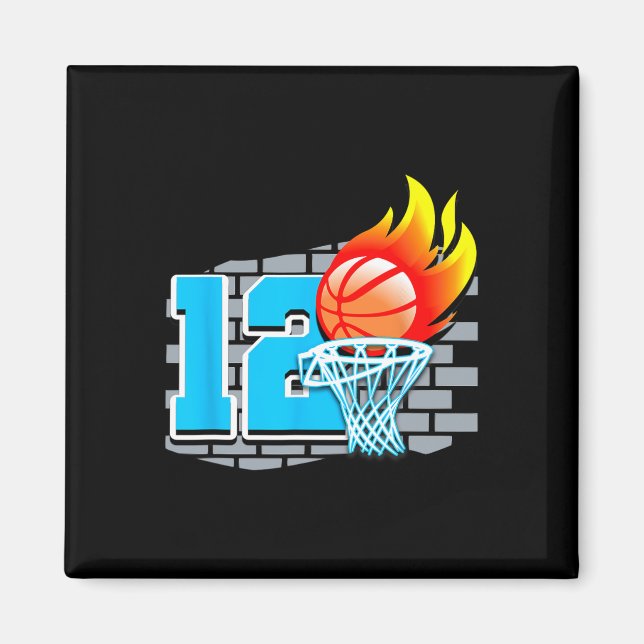 Imã 12 de basquete de 12 anos Tema B (Frente)