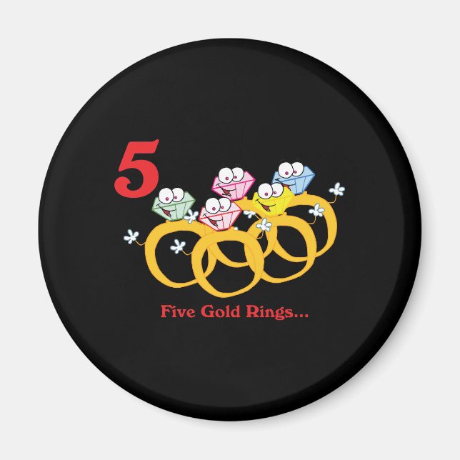 Imã 12 dias cinco argolas de ouro (Frente)