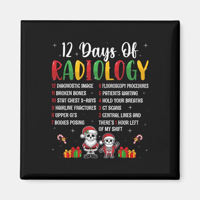 Imã 12 Dias De Radiologia Xmas Rad Tech No Natal (Frente)