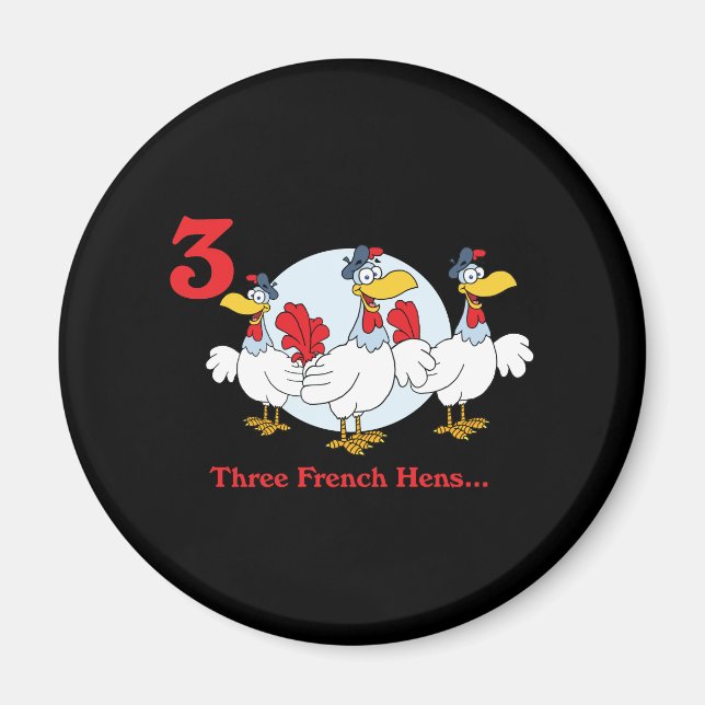 Imã 12 dias três galinhas francesas (Frente)