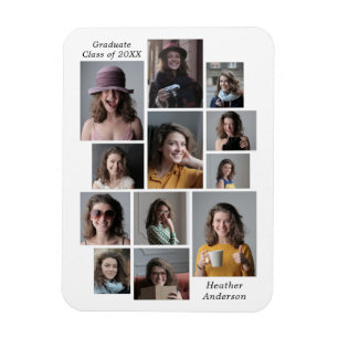 Ímã 12 Nome flexível do Formando de colagem de fotos