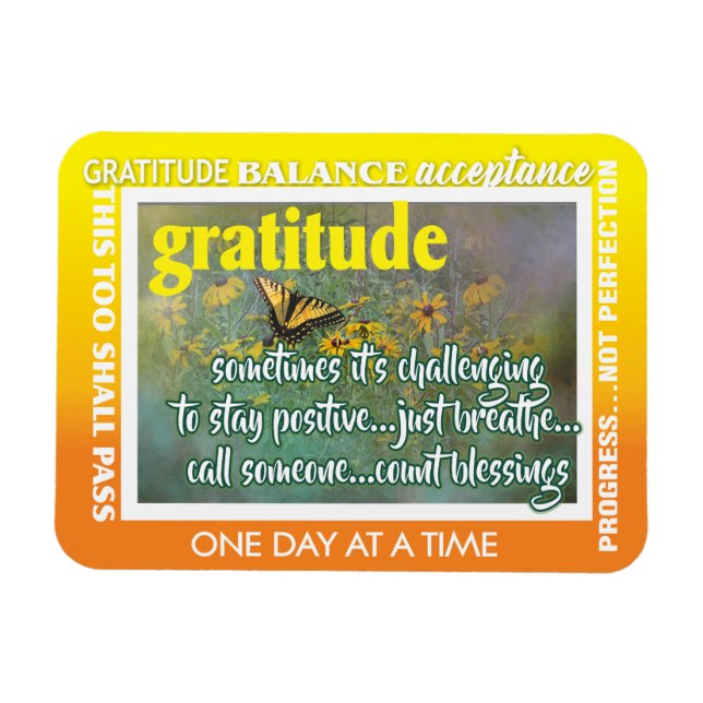 Ímã 12 step gratitude magnet 26 butterflies (Horizontal)
