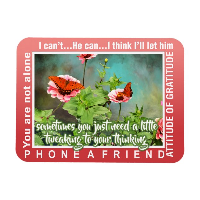 Ímã 12 step thinking magnet 26 butterflies (Horizontal)