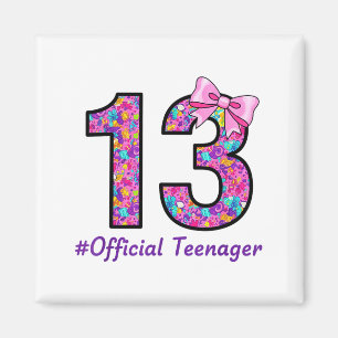 Imã 13 Anos Coquette Bow Oficial Adolescente 13º Bi