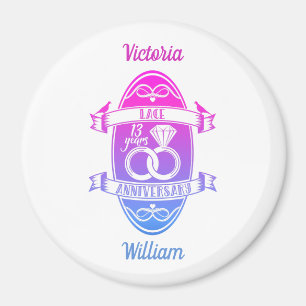 Imã 13 anos de aniversário tradicional do casamento co