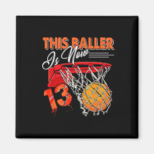 Imã 13 Birthday Bysketbyll Diversão 13 Anos Crianças