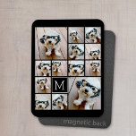 Ímã 13 Monograma de Colagem de Fotos - Cor de Edição<br><div class="desc">Um design com fundo básico. Use até treze fotos quadradas para criar um presente exclusivo e pessoal. Se precisar ajustar as fotos,  clique na ferramenta personalizar para fazer alterações.</div>