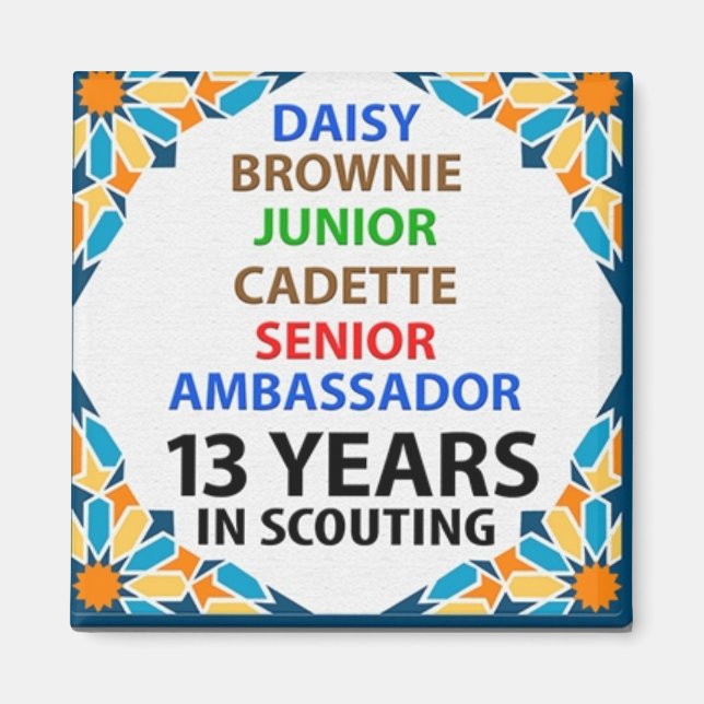Imã 13 Years in Scouting Magnet (Frente)