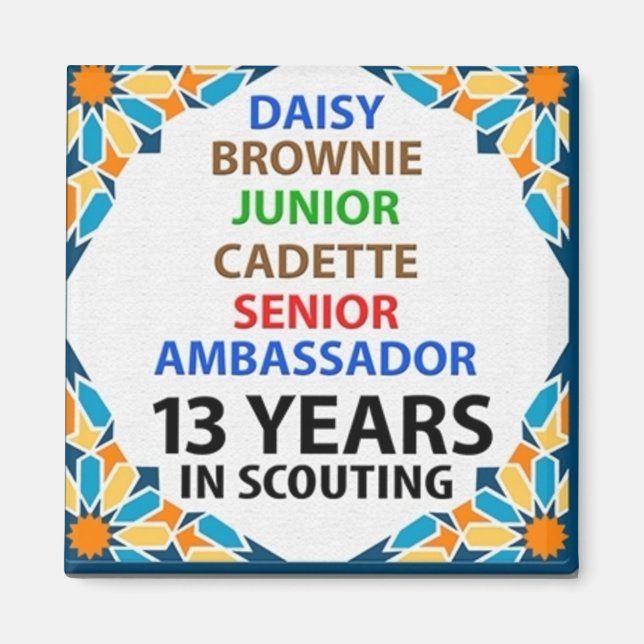 Imã 13 Years in Scouting Magnet (Frente)