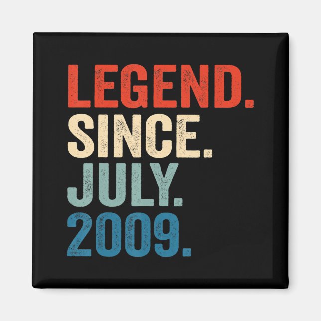 Imã 13 Years Old Gifts Legend Since July 2009 13th Bir (Frente)