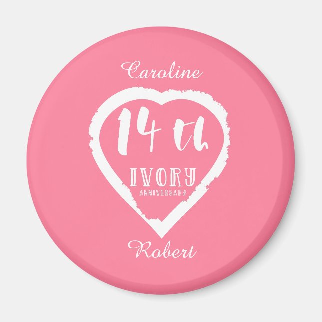 Imã 14 de aniversário de casamento marfim tradicional (Frente)
