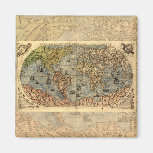 Imã 1565 Mapa Antigo do Mundo de Forlani Cartografia V