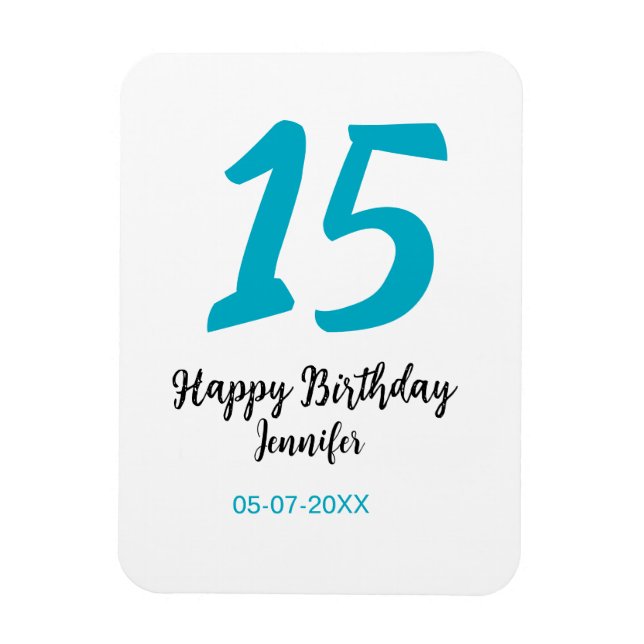 Ímã 15 aniversário quiencenera adicionar data ano temp (Vertical)