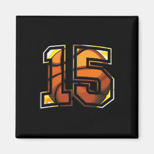 Imã 15 Birthday Bysketbyll Gift Para Jogador Número 15