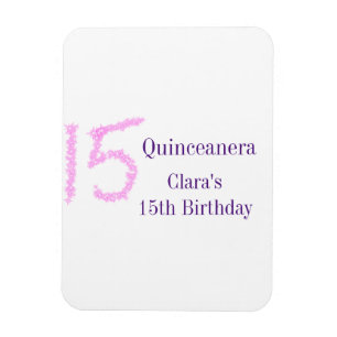 Ímã 15 de Quinceanera, modelo de relva rosa