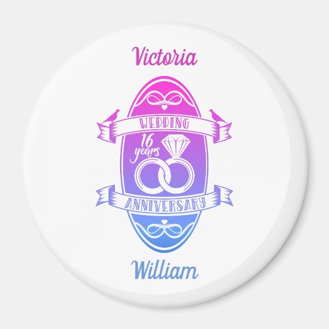 Imã 16 Ano 16 aniversário de casamento (Frente)