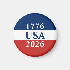 Imã 1776 USA 2026 Red White and Blue Patriotic