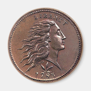 Imã 1793 Flowing Hair U.S. Penny