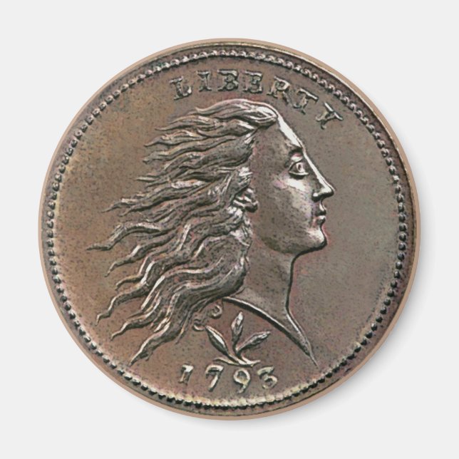 Imã 1793 Pêssego U.S. Penny Magnet (Frente)