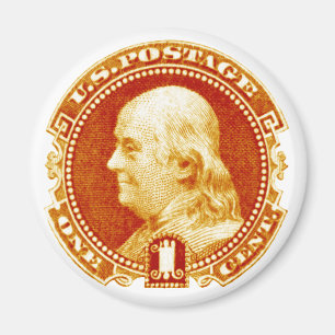 Imã 1869 Carimbo Benjamin Franklin