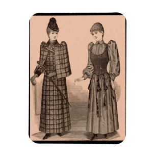Ímã 1895 senhoras casaco e vestido do impressão do